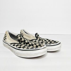 Vans Classic Canvas Slip On Sneakers Black White Checkered